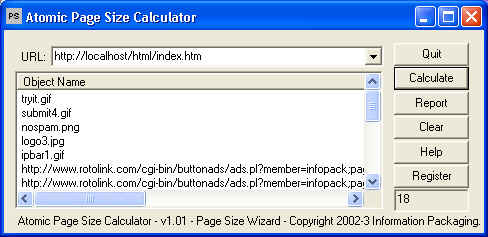 Atomic WebPage Size Calculator 1.05