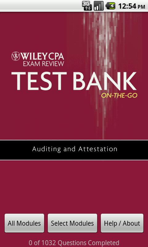 AUD Test Bank - Wiley CPA Exam 2.0