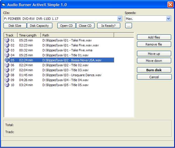 Audio Burner Activex (OCX) 1.0