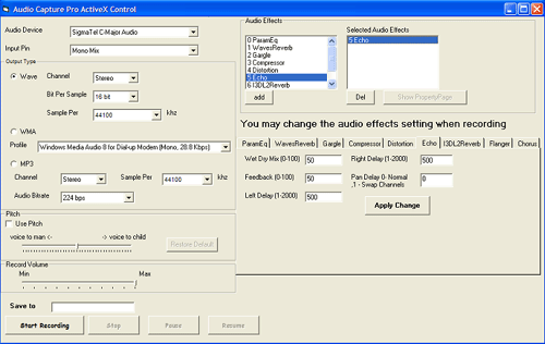 Audio Capture Pro ActiveX Control 3.6