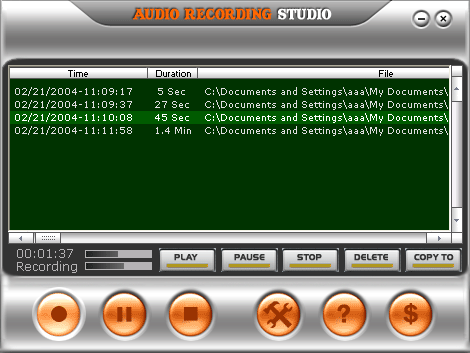 Audio recording Studio 3.1.1