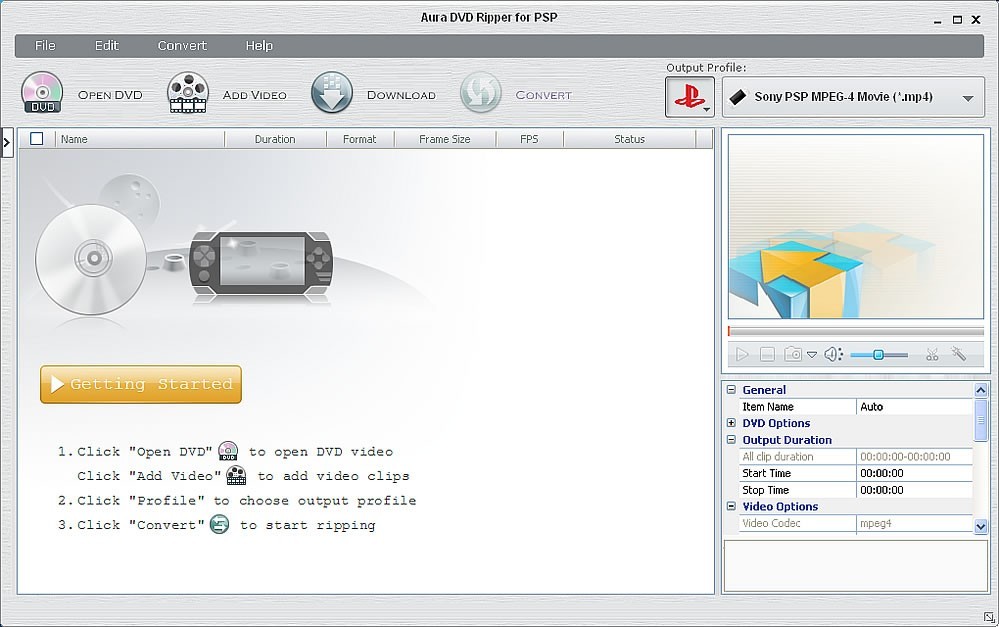 Aura DVD Ripper for PSP 1.6.1