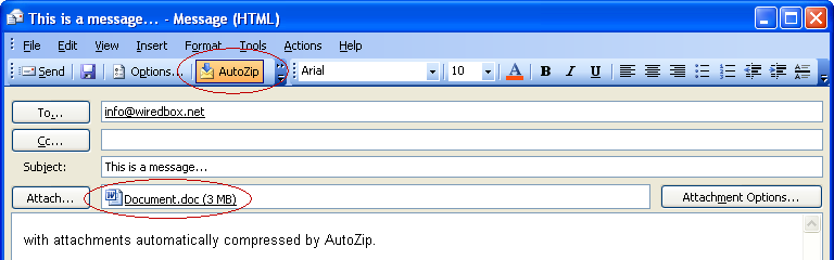 AutoZip for Outlook 2.2
