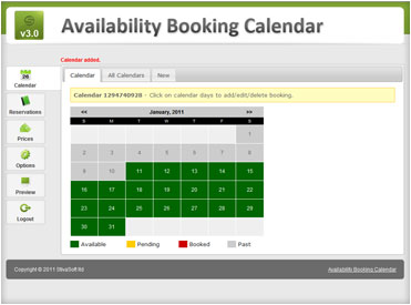 Availability Booking Calendar 3.0