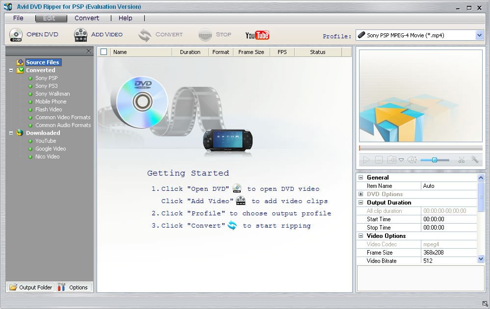 Avid DVD Ripper for PSP 1.26