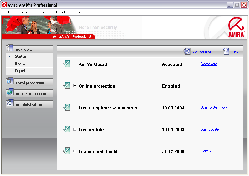 Avira AntiVir Windows Professional 8.1.0.601