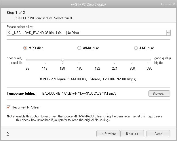 AVS MP3 Disc Creator 3.8.1.23
