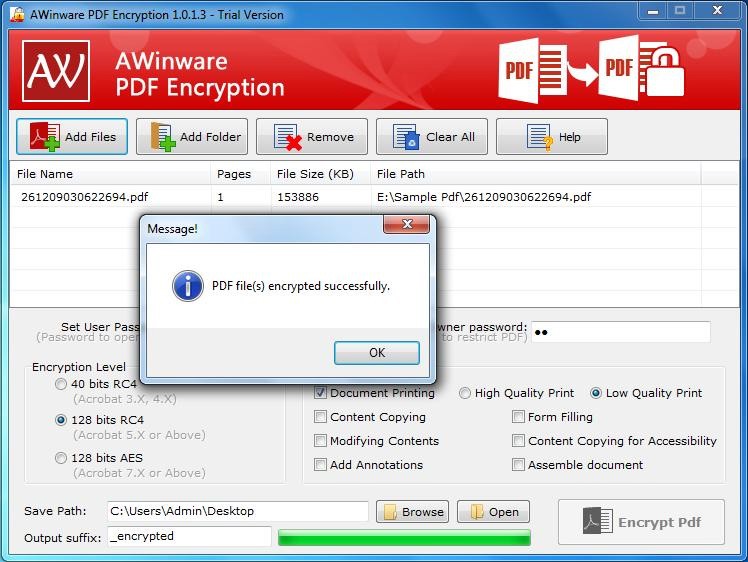 AWinware Acrobat PDF Encryption Tool 1.0.1.3