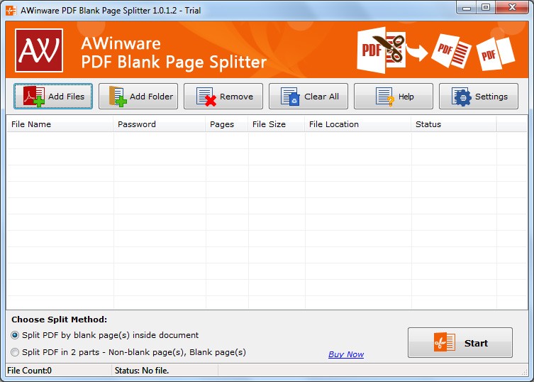 AWinware Pdf Blank Page Splitter 1.0.1.2