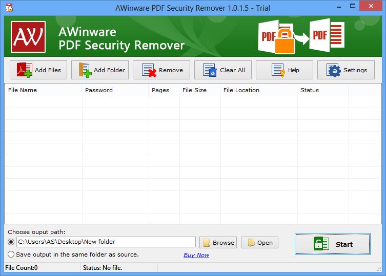 AWinware PDF Security Remover 5 1.0.1.5