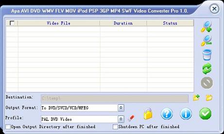 Aya iPod PSP Zune MP4 Video Converter 1.1.7