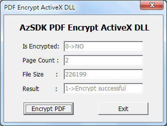 AzSDK PDF Encrypt ActiveX DLL 2.00