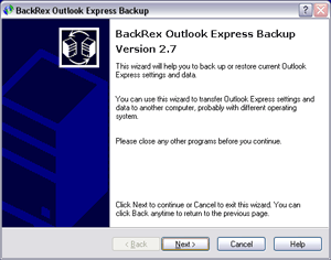 BackRex Outlook Express Backup 1.01