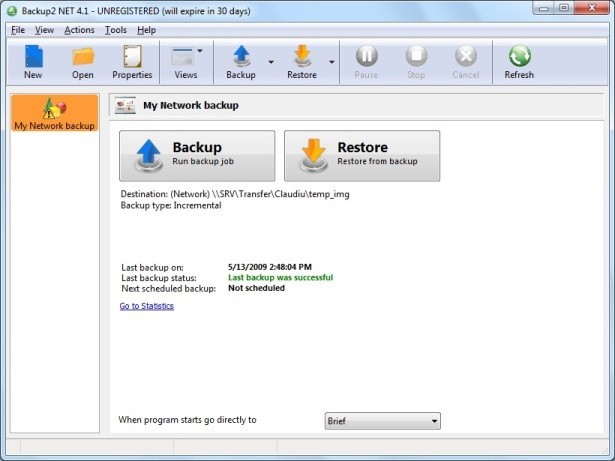 Backup to NET OEM Backup Software 4.4