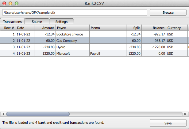 Bank2CSV Mac 2.0.0.1