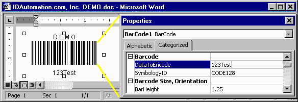 Barcode Add-in for Microsoft Office 1.3