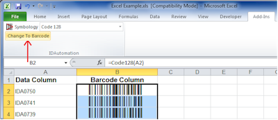 Barcode Add in for Excel 2011