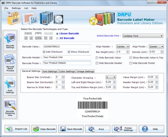 Barcode for Library System 7.3.0.1