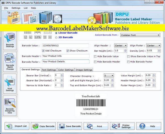 Barcode Generator for Libraries 7.3.0.1
