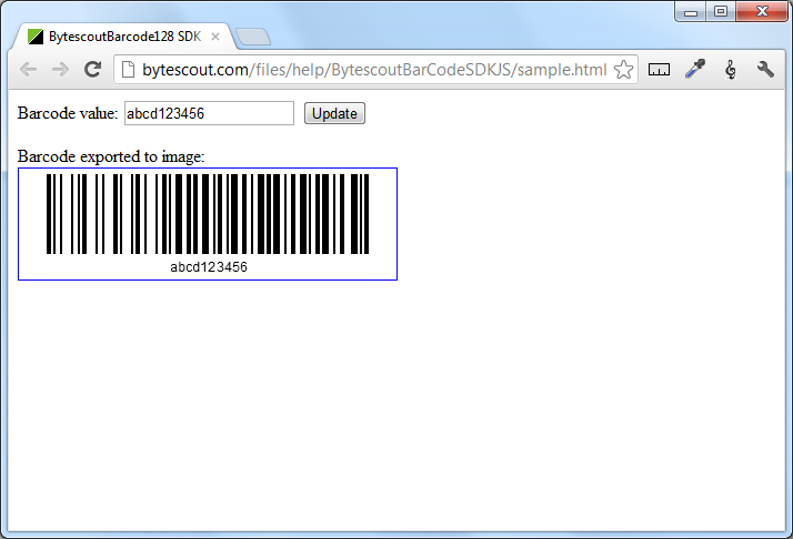 BarCode Generator SDK JS for Code 128 1.00.06
