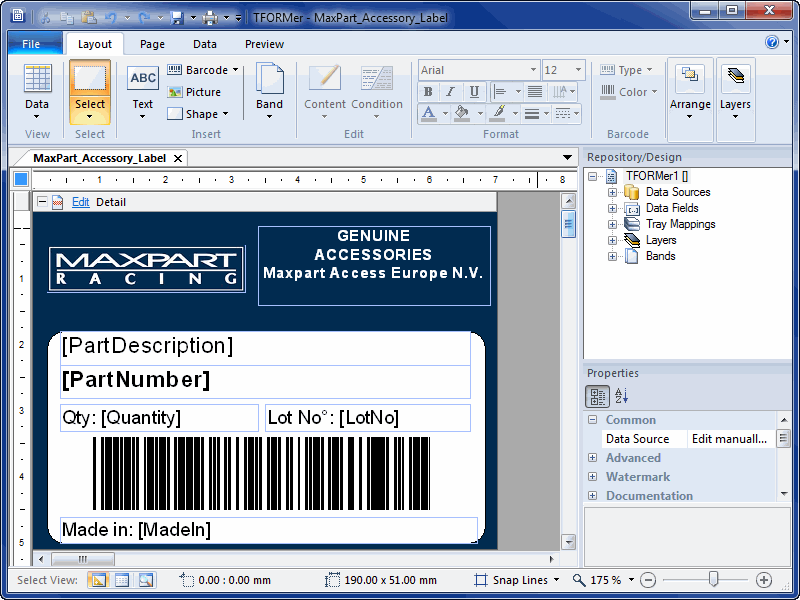 Barcode Label Printing Software TFORMer 7.5.6