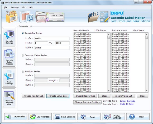 Barcodes Generator Post Office and Banks 7.3.0.1