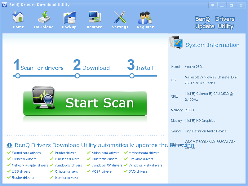 BenQ Drivers Download Utility 3.4.0