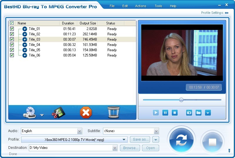 BestHD Blu-ray to MPEG Converter Pro 1.00.01