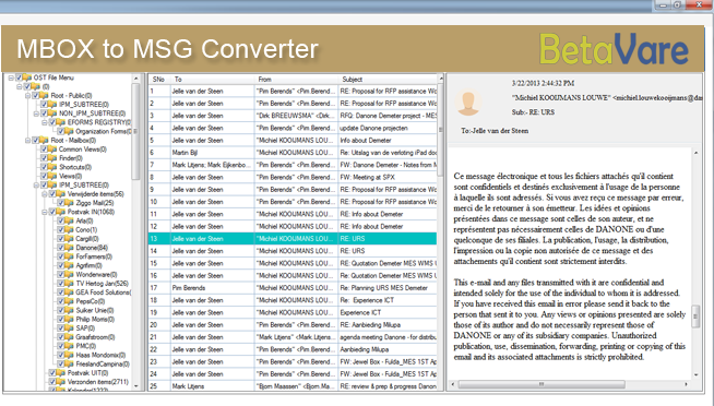 BetaVare MBOX to MSG Converter 1.0