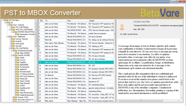 BetaVare PST to MBOX exporter 1.0