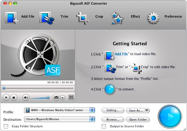 Bigasoft ASF Converter for Mac 3.4.4.4197