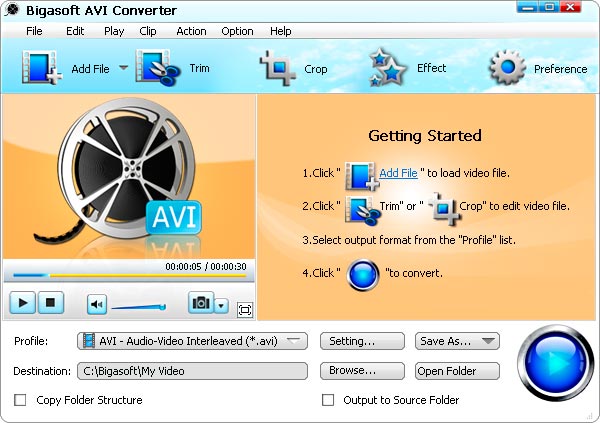 Bigasoft AVI Converter 3.3.28.4168