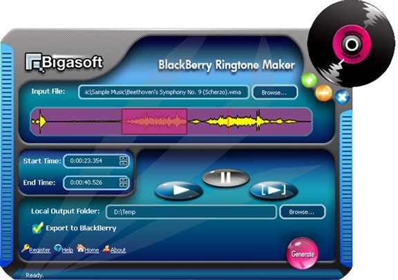 Bigasoft BlackBerry Ringtone Maker 1.4.10.3483