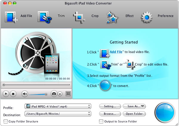 Bigasoft iPad Video Converter for Mac 3.3.24.4155