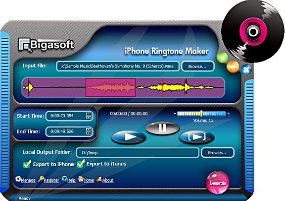 Bigasoft iPhone Ringtone Maker 1.8.0.4024
