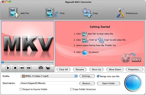 Bigasoft MKV Converter for Mac 3.3.30.4176
