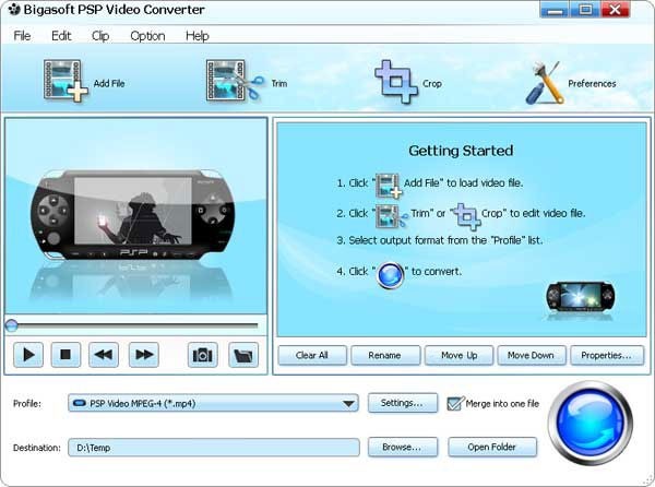 Bigasoft PSP Video Converter 2.1.0.3777