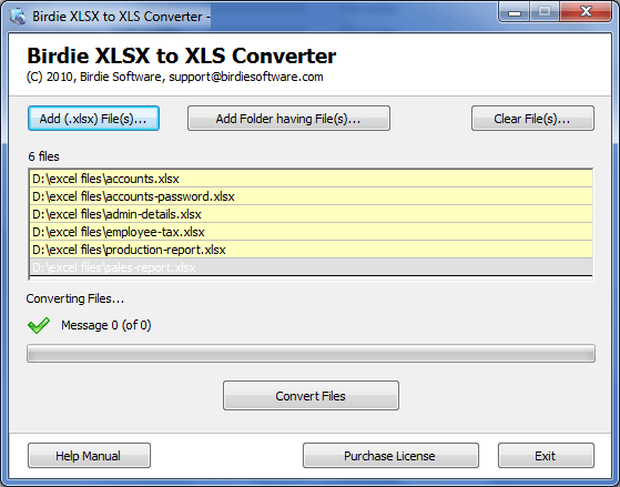 Birdie Batch XLSX to XLS Converter 5.1