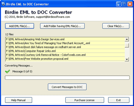 Birdie EML to DOC Converter 3.1