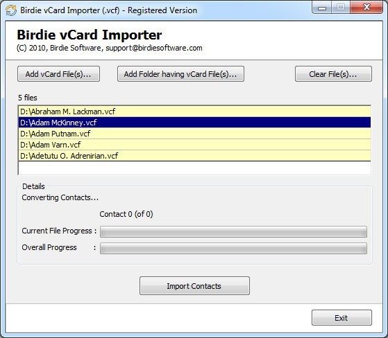 Birdie vCard Importer 2.0