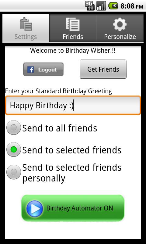 Birthday Wisher for Facebook 1.0
