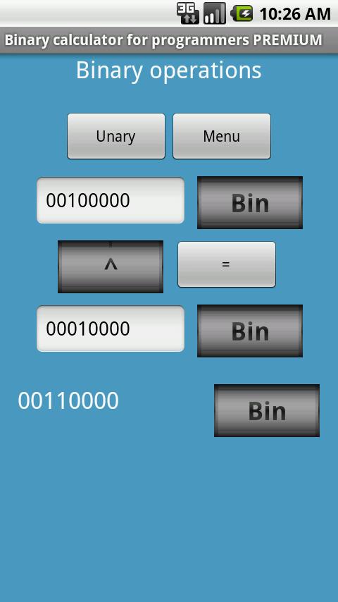 Bitwise binary calculator 1.1