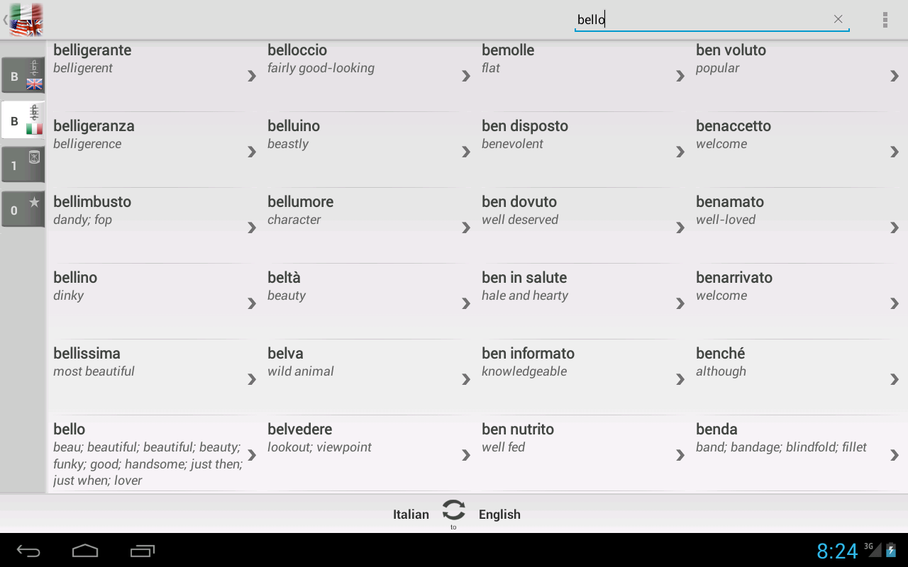 BK Dictionary Italian English 3.0.6