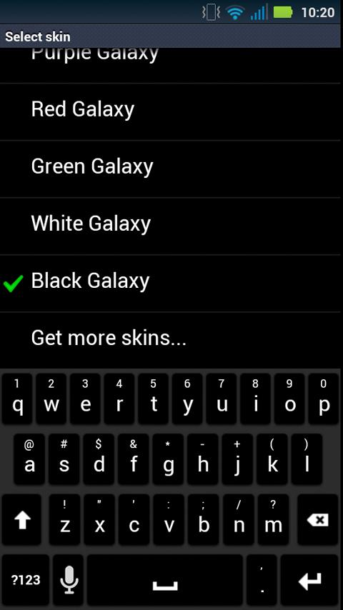 Black Galaxy Keyboard Skin 1.0