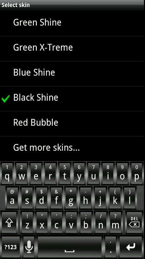 Black Shine HD Keyboard Skin 1.0