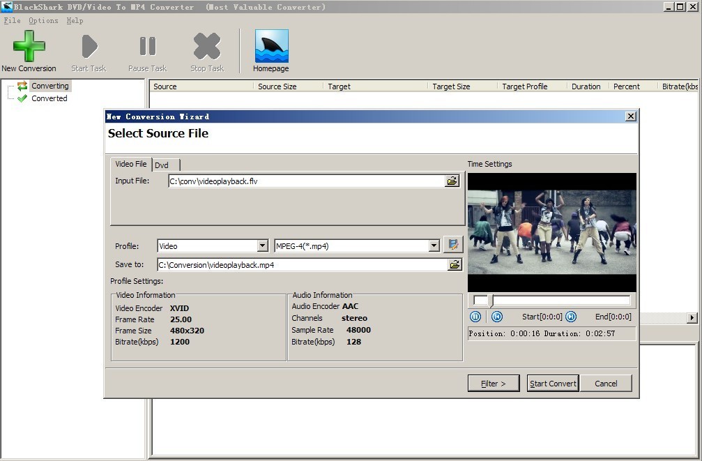 BlackShark DVD and Video To MP4 Converter 3.1