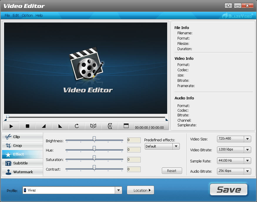 BlazeVideo Video Editor 1.0.0.1