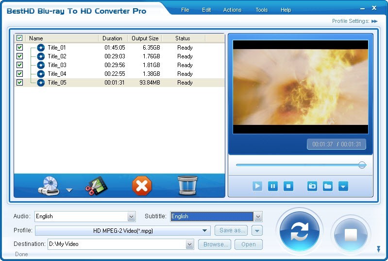 Blu-ray to HD Video Ripper 1.00.00