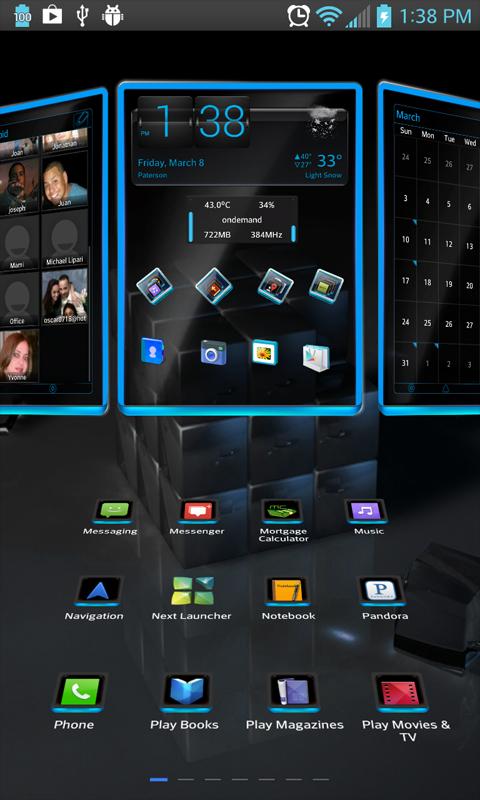 Blue 3D Optimus B NextLauncher 1.5