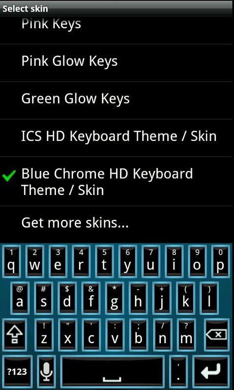 Blue Chrome HD Keyboard Skin 1.0